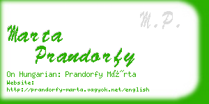 marta prandorfy business card